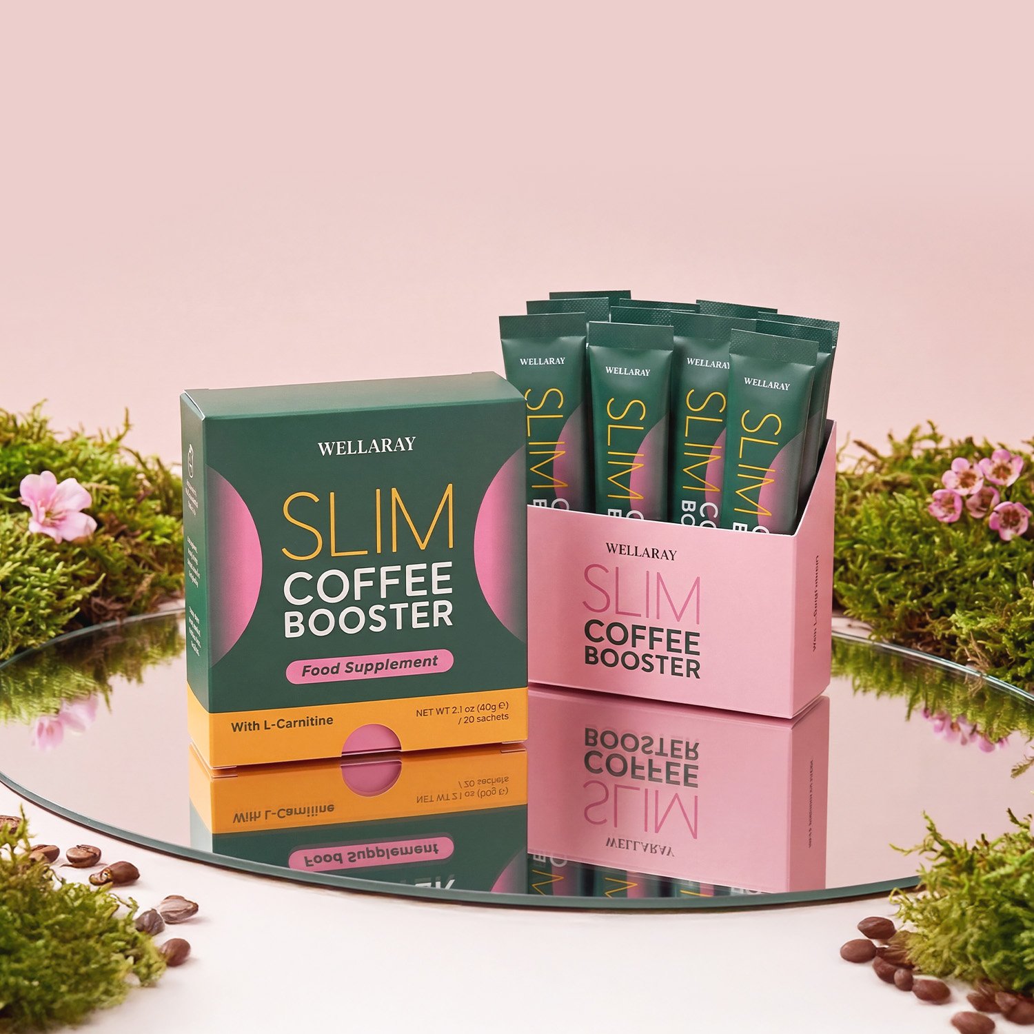 Wellaray Slim Coffee Booster sachets and box
